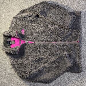 The North Face Girls' Osolita Full-Zip Silken Fleece Jacket Size Medium in Gray